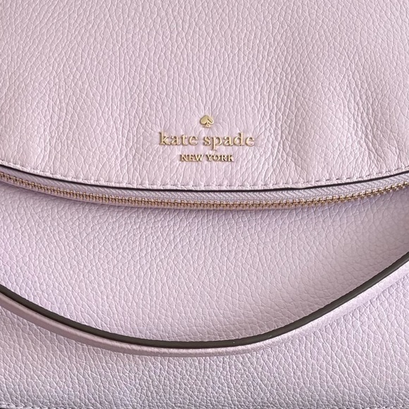 NWT ♠️ KATE SPADE 💜 Polly Large Flap Crossbody Bag in Pebbled Leather Lavender - Picture 10 of 10